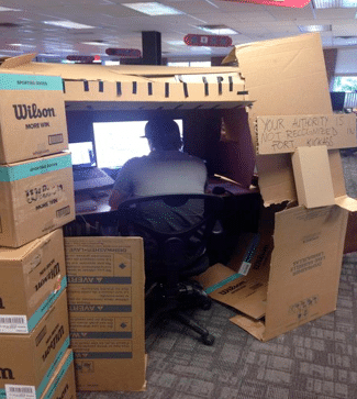 The Cardboard Fort Weird Office Workstation